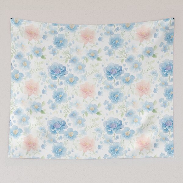 Item preview, Watercolor Peachy and Light Blue Roses Flower Art designed and sold by Victoria Riabov.