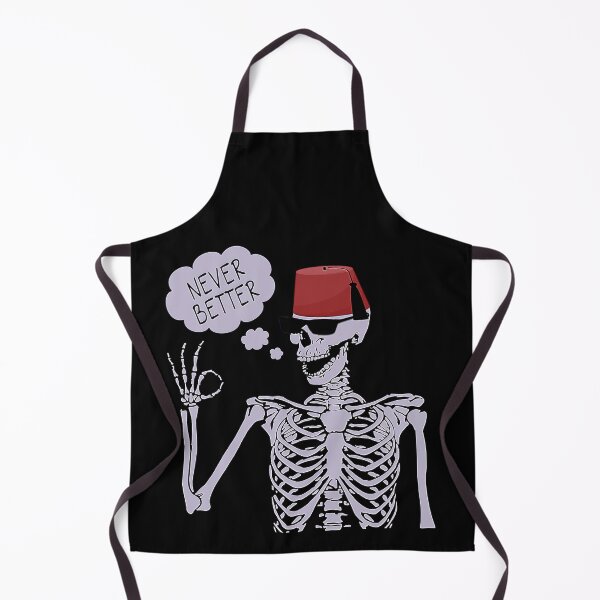 Item preview, The Stylish Skeleton wearing a hat and pointing his finger and he says never better. designed and sold by momoworlddesign.