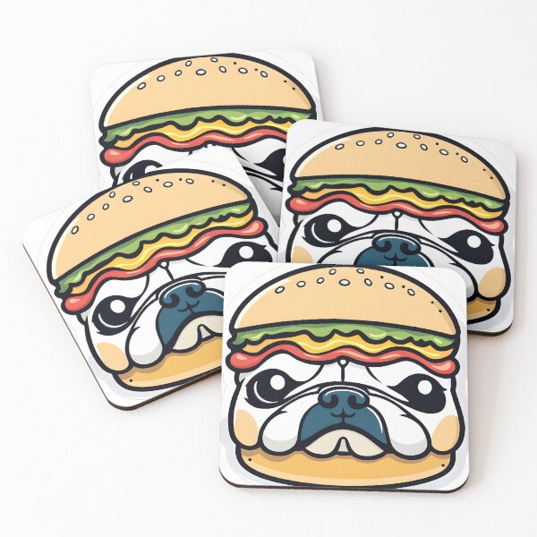 Artikelvorschau, Niedliches Bulldoggen-Cheeseburger-Design | Entzückende Kunstbekleidung für Hunde entworfen und verkauft von ArtInSync.