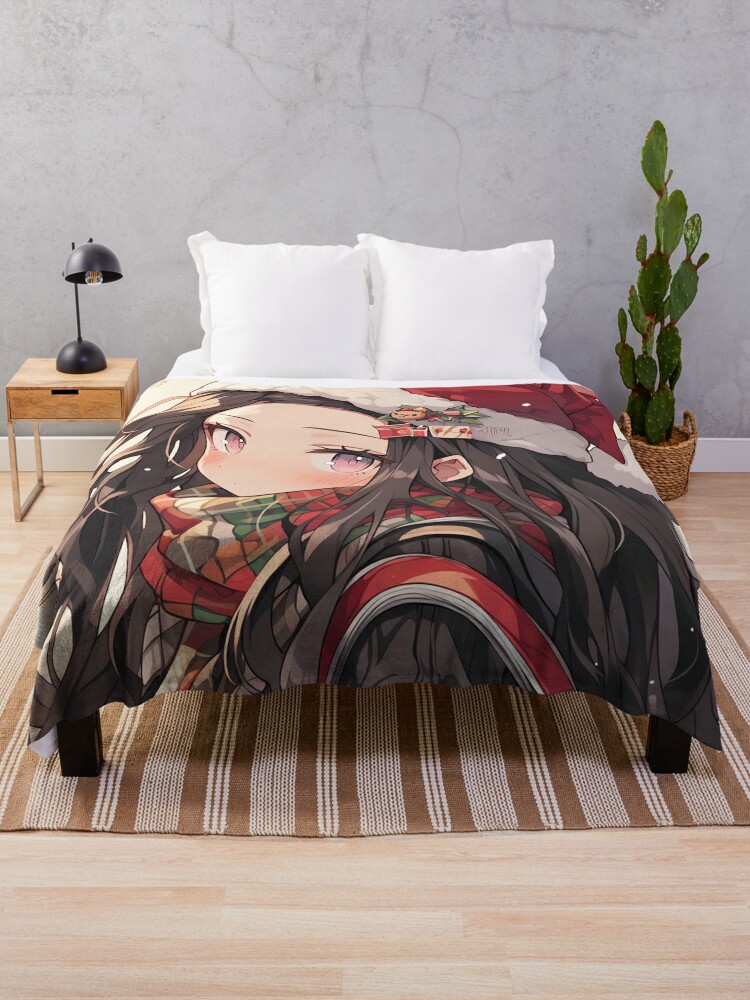 Kimetsu no Yaiba Anime Tanjiro Nezuko T-Shirt Fleece Blanket