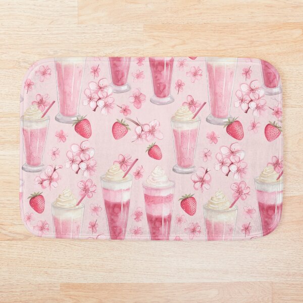 Item preview, Pastel Monochrome Strawberry Milkshakes and Cherry Blossoms designed and sold by craftyvixenart.