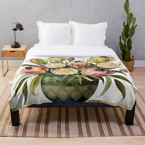 Item preview, Proteas, protea, flowers, floral, arrangement, vase, Cathi, cushion, card, pretty designed and sold by Cathi.