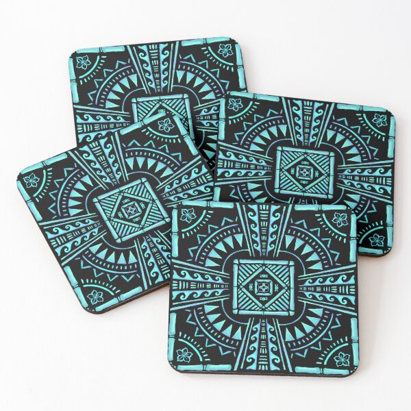 Item preview, Polynesian Radial Square - Blue Version designed and sold by kspence66.