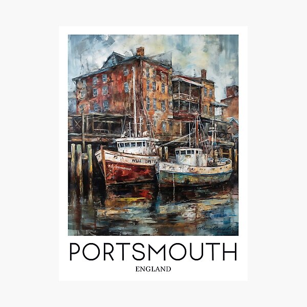 Item preview, A Painting of the Portsmouth Harbour - England designed and sold by StudioRedKoala.