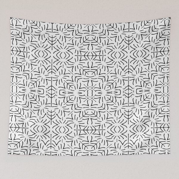 Item preview, Black and White Ethnic Geometric Pattern designed and sold by DFLC Prints.