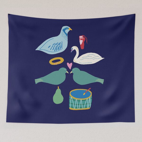 Item preview, Blue Days Of Christmas Partridge, Swan Drums Ballet Turtle Dove designed and sold by Lozzie Eliza Designs.