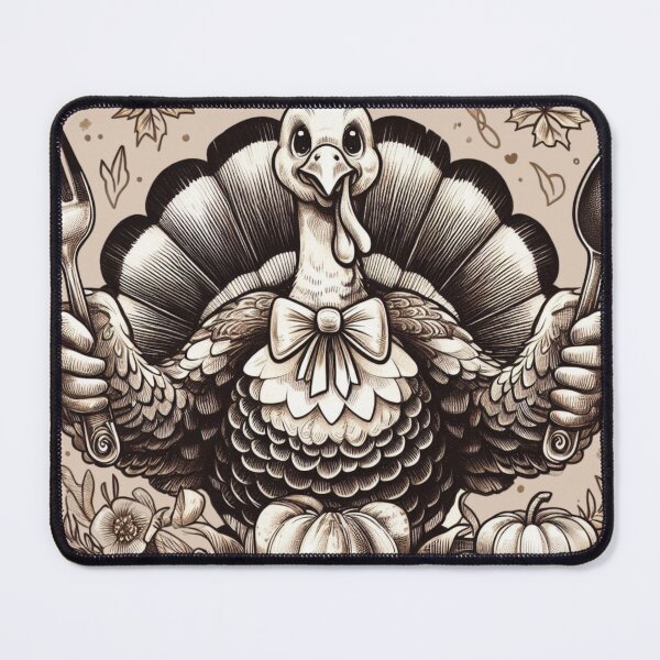 Item preview, Funny Turkey Holding Utensils Thanksgiving Funny Art Autumn | Happy Thanksgiving!  Men Unisex designed and sold by FestivePalette.