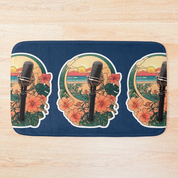 Item preview, DJ Microphone on a Sunny Beach with Hawaiian Flowers at Sunset designed and sold by NautiChic.