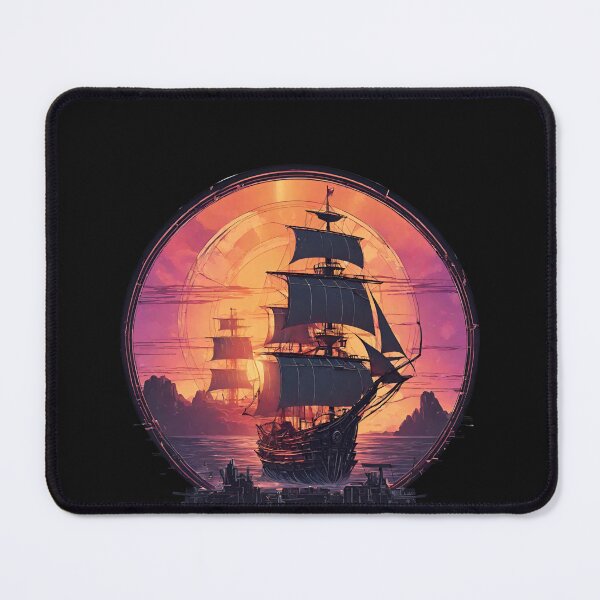 Item preview, Beautiful Pirate Ship on the Sea at Sunset. designed and sold by Aquillashop.