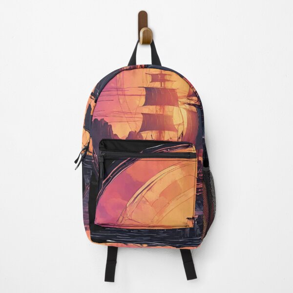Item preview, Beautiful Pirate Ship on the Sea at Sunset. designed and sold by Aquillashop.