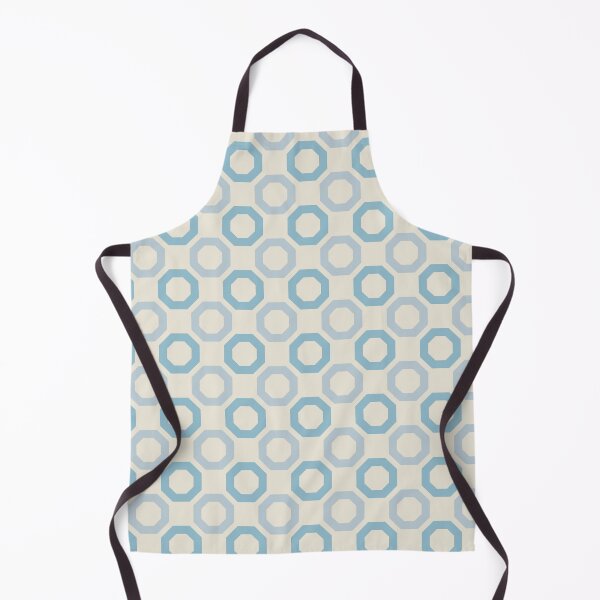Item preview, Blue Beige Silver Octagons Honeycomb Squares Connected Fresh Art Deco Pattern designed and sold by PenguinForests.