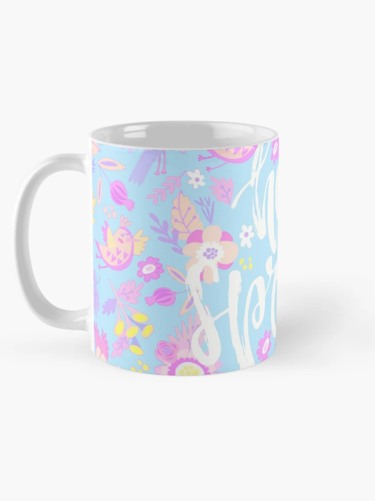 Thumbnail 5 of 6, Coffee Mug, Hello Spring (Powder Blue) designed and sold by Mandala Of Life.