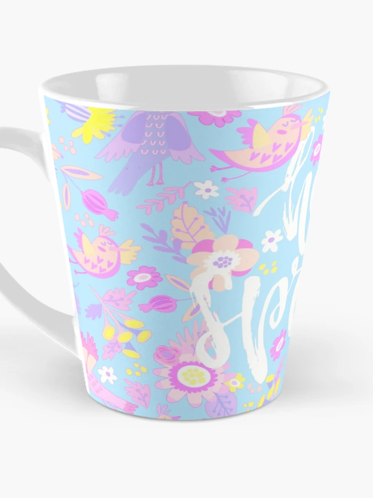 Thumbnail 3 of 4, Coffee Mug, Hello Spring (Powder Blue) designed and sold by Mandala Of Life.