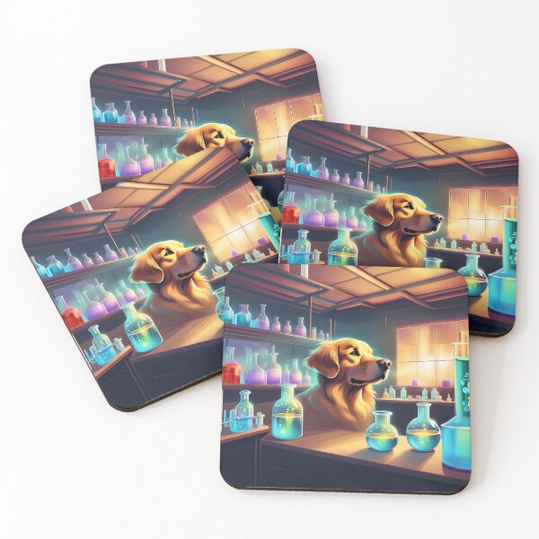 Item preview, Golden retriever in a chemistry lab designed and sold by JohntumPhysics.