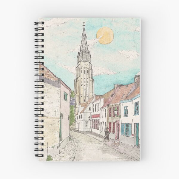 Item preview, Church of Our Lady Bruges Belgium Cityscape Watercolor Illustration designed and sold by Wall-Art-Sketch.