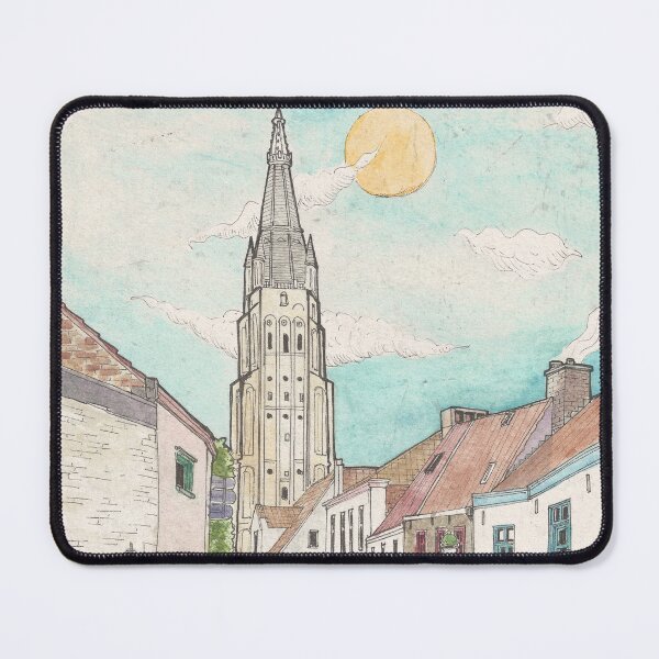 Item preview, Church of Our Lady Bruges Belgium Cityscape Watercolor Illustration designed and sold by Wall-Art-Sketch.
