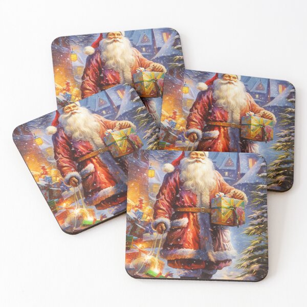 Item preview, Santa Claus and gift,Oil painting, festive illustration. designed and sold by Mickeymouse2023.