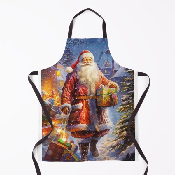 Item preview, Santa Claus and gift,Oil painting, festive illustration. designed and sold by Mickeymouse2023.