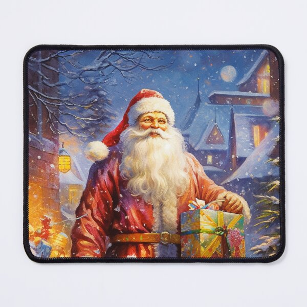 Item preview, Santa Claus and gift,Oil painting, festive illustration. designed and sold by Mickeymouse2023.