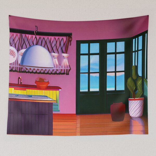 Item preview, Kitchen With Potted Plant designed and sold by TEmotionalPixel.