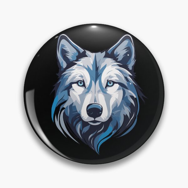Item preview, Vector blue wolf head designed and sold by twisted-dot.