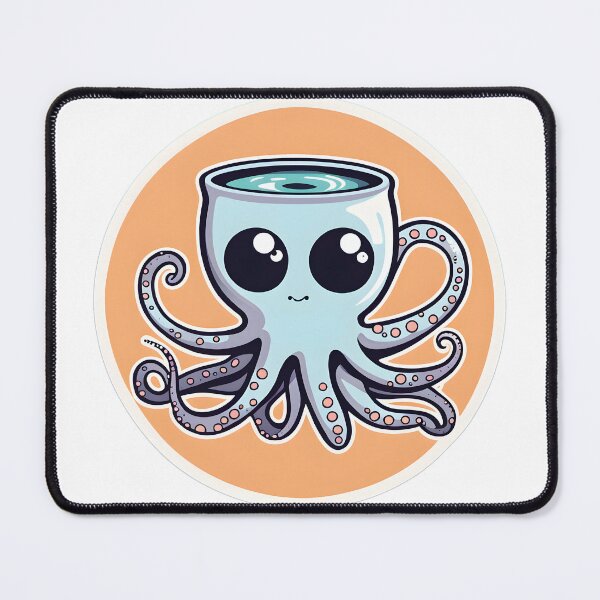 Item preview, Cute Octopus Coffee Delight | Adorable Sea Creature Vector Art designed and sold by ArtInSync.