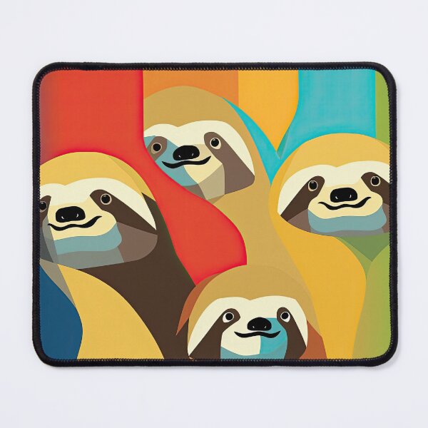Item preview, Colorful minimalist sloths - sweet smiles designed and sold by WallGemsArt.