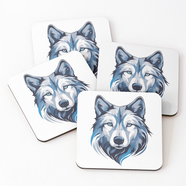 Item preview, Vector blue wolf head designed and sold by twisted-dot.
