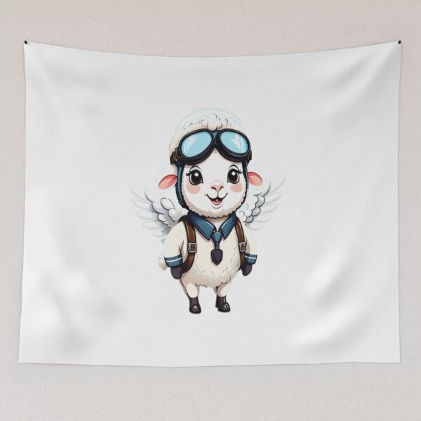 Item preview, cute sheep pilot  designed and sold by Ella_Sketch.