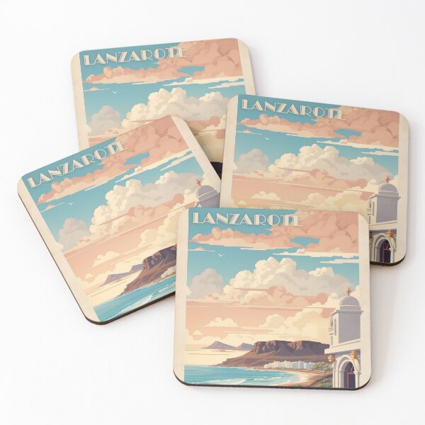 Item preview, Lanzarote Vintage Retro Poster: Volcanic Beauty and Canary Island Vibes designed and sold by Ceemko's Vintage Corner.