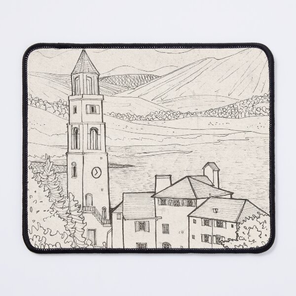 Item preview, Mountain Village Italian Alps Pen And Ink Illustration designed and sold by Wall-Art-Sketch.