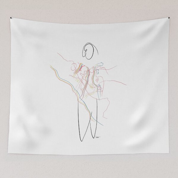 Item preview, Human with blurred torso (colors + black / white background) designed and sold by MentaLee.
