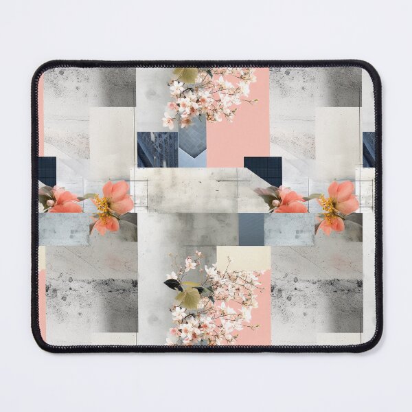Item preview, Pastel Petals and Concrete Geometry - an Urban Botanic Abstraction Pattern designed and sold by Dazzling Studio Art.