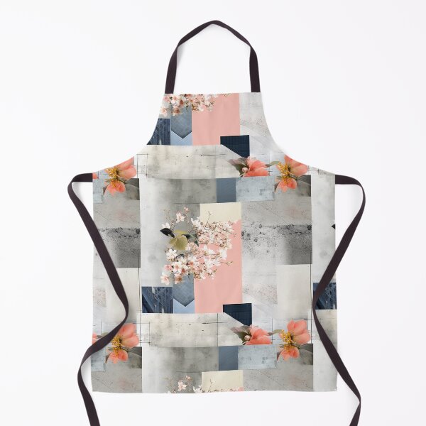 Item preview, Pastel Petals and Concrete Geometry - an Urban Botanic Abstraction Pattern designed and sold by Dazzling Studio Art.