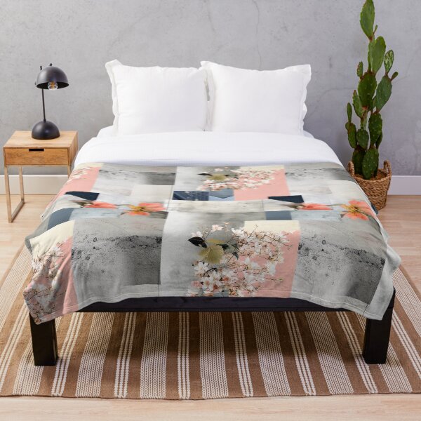Item preview, Pastel Petals and Concrete Geometry - an Urban Botanic Abstraction Pattern designed and sold by Dazzling Studio Art.