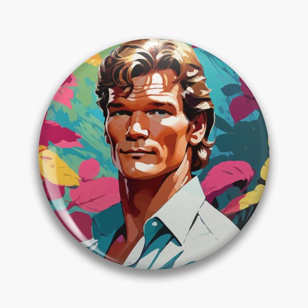 Item preview, Retrato artístico digital inspirado en Patrick Swayze sobre fondo de arte pop designed and sold by clon-dot-net.