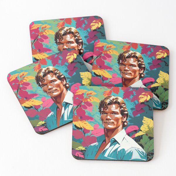 Item preview, Retrato artístico digital inspirado en Patrick Swayze sobre fondo de arte pop designed and sold by clon-dot-net.