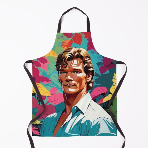 Item preview, Retrato artístico digital inspirado en Patrick Swayze sobre fondo de arte pop designed and sold by clon-dot-net.