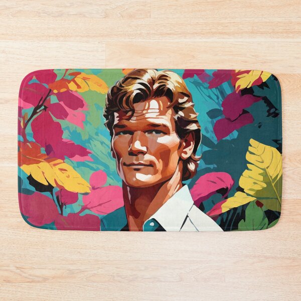 Item preview, Artistic digital portrait inspired by Patrick Swayze on pop art background designed and sold by clon-dot-net.