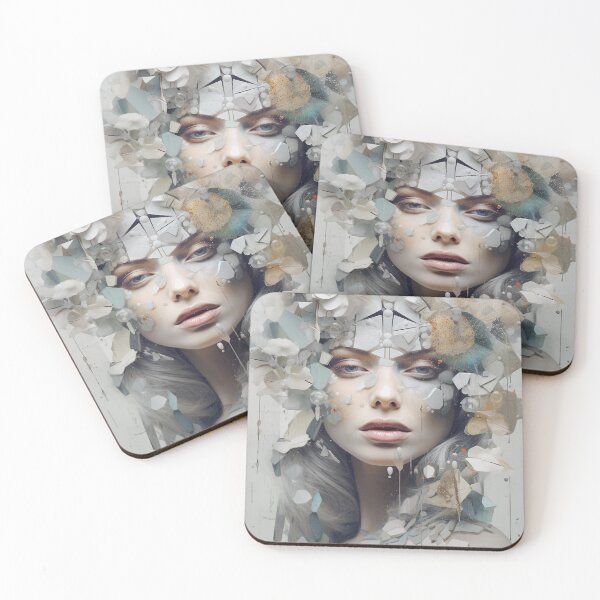 Item preview, Goddess with Pastel Petals and Concrete Geometry - an Urban Botanic Abstraction designed and sold by Dazzling Studio Art.