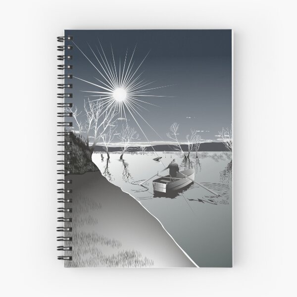 Item preview, Boat on lake drawing designed and sold by ConstantinesArt.