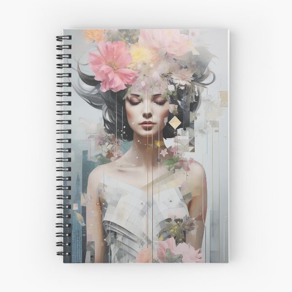 Item preview, Goddess with Pastel Petals and Concrete Geometry - an Urban Botanic Abstraction designed and sold by Dazzling Studio Art.