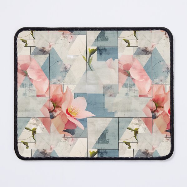 Item preview, Pastel Petals and Concrete Geometry - an Urban Botanic Abstraction Pattern designed and sold by Dazzling Studio Art.