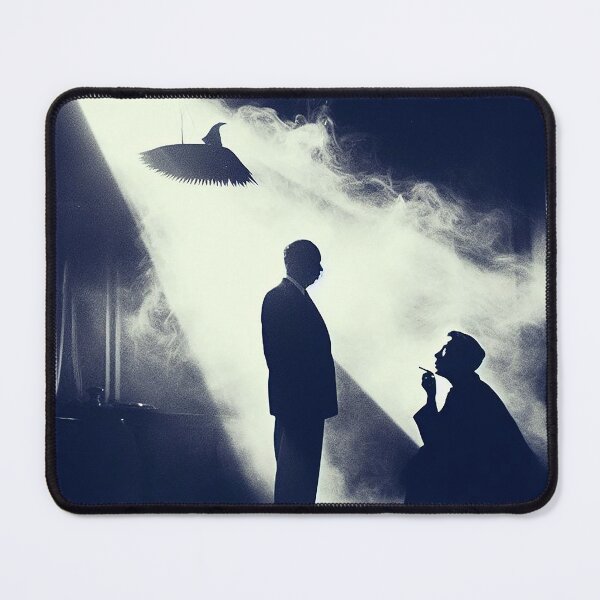 Item preview, Hitchcockian Shadows: A Suspenseful Scene designed and sold by ArtwaveEmporium.