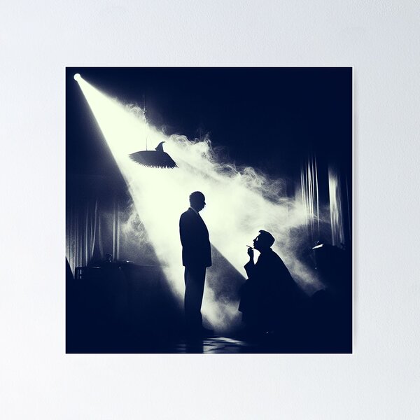 Item preview, Hitchcockian Shadows: A Suspenseful Scene designed and sold by ArtwaveEmporium.