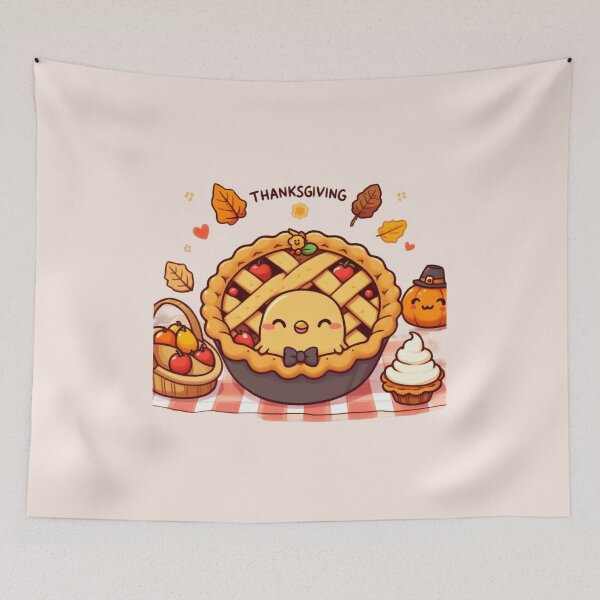 Item preview, Thanksgiving Pie Cute Thanksgiving Chicken Baby Chicken with Apple Pie, Pecan Pie, Christmas Pie Autumn Pie | Happy Thanksgiving designed and sold by FestivePalette.