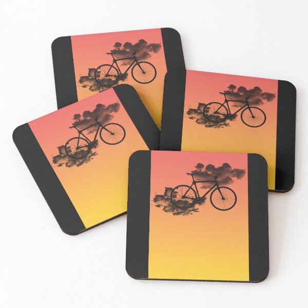 Item preview, Bike floating in the air, among the clouds, during sunset. designed and sold by ToMaSzyk.
