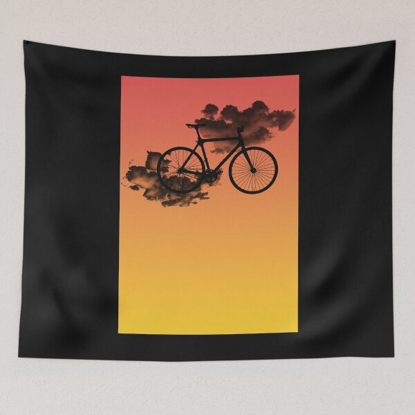 Item preview, Bike floating in the air, among the clouds, during sunset. designed and sold by ToMaSzyk.