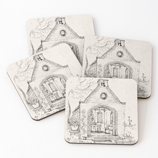 Item preview, Polish Chapel Terheijden Netherlands Pen And Ink Illustration designed and sold by Wall-Art-Sketch.
