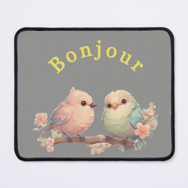 Item preview,  Adorable birds that say "bonjour" in a charming way. designed and sold by NiRia Spot.